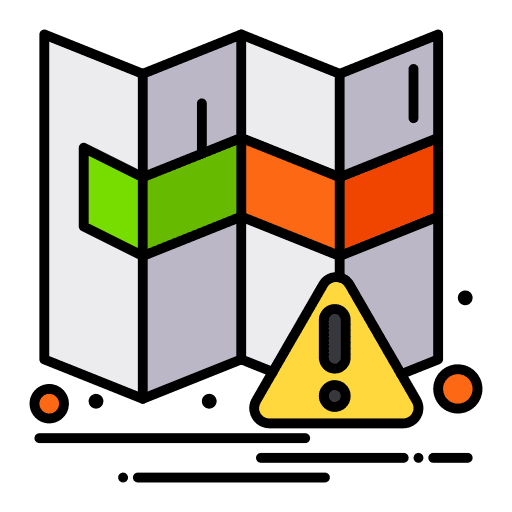 Geography alert exclamation warning icon