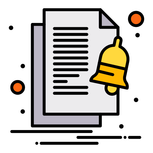 Archive files and folders document alert icon