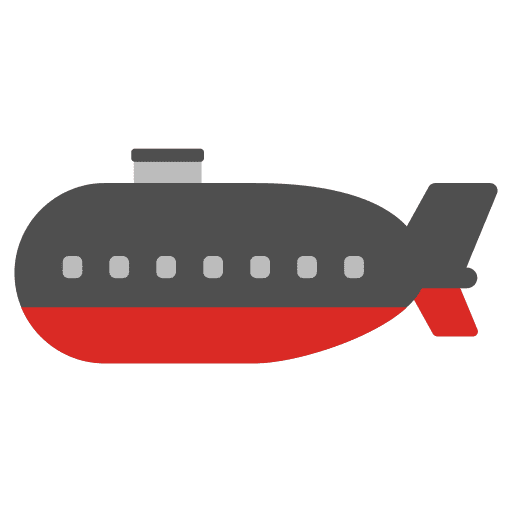 Submarine underwater nautical transportation icon