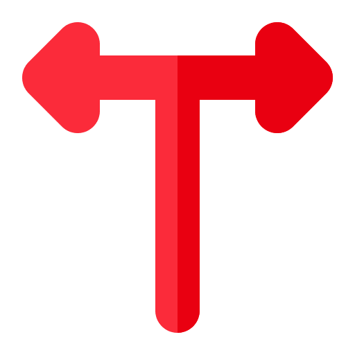 T junction traffic arrows user interface icon T junction traffic arrows user interface icon