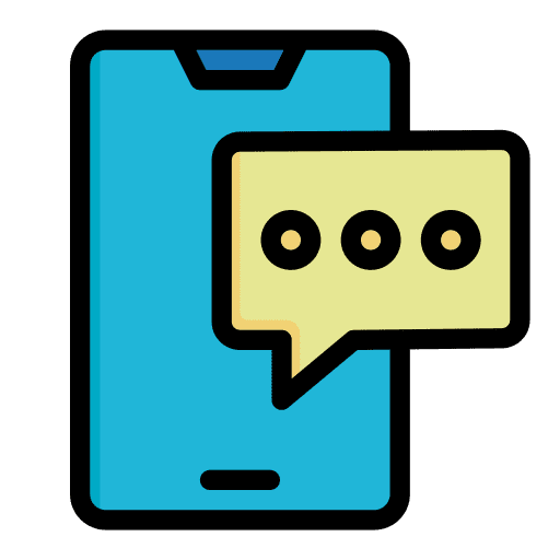 Communications chat message smartphone icon Communications chat message smartphone icon