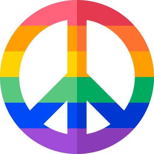 Peace lgtb peace rainbow flag icon