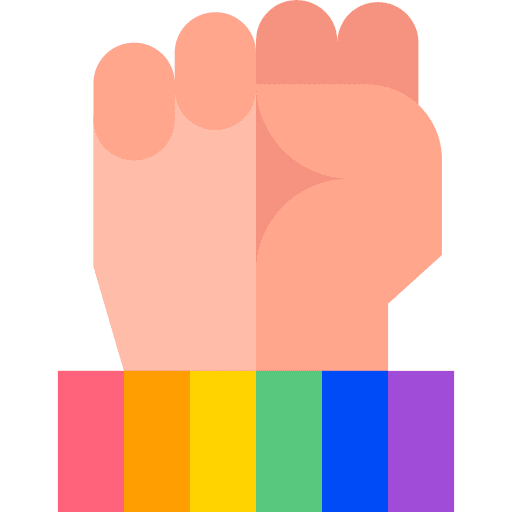 Fist protest rainbow hands and gestures icon Fist protest rainbow hands and gestures icon