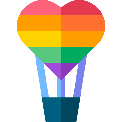 Hot air balloon transport lgbt trip icon Hot air balloon transport lgbt trip icon