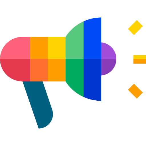Megaphone loudspeaker rainbow lgtbi icon Megaphone loudspeaker rainbow lgtbi icon