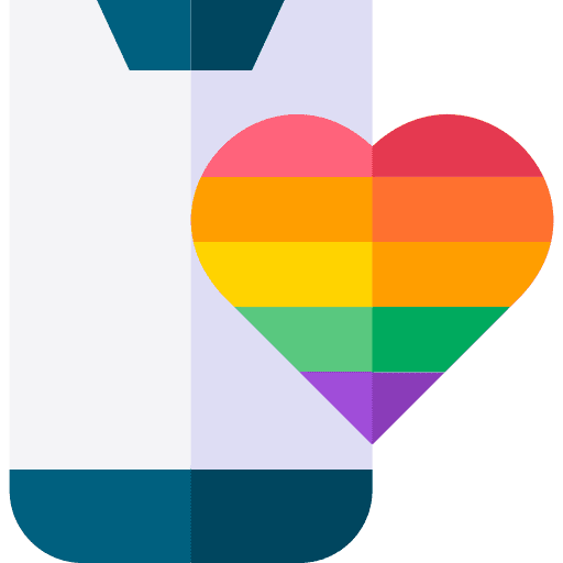Smartphone lgbt heart celebration icon Smartphone lgbt heart celebration icon