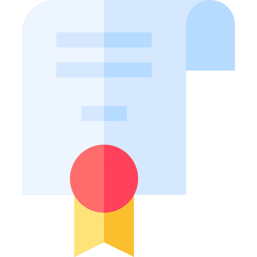 Certificate diploma contract education icon