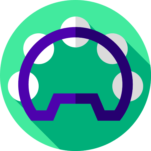 Tambourine music and multimedia star music instrument icon