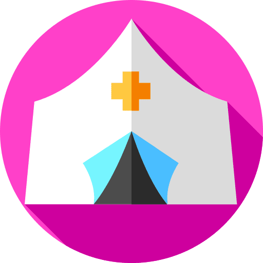 Tent healthcare and medical camp health icon