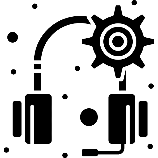 Headset microphone communications support icon Headset microphone communications support icon