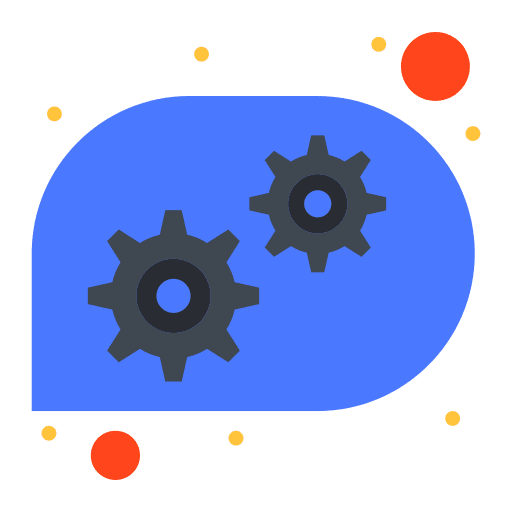 Gear communications settings three icon Gear communications settings three icon