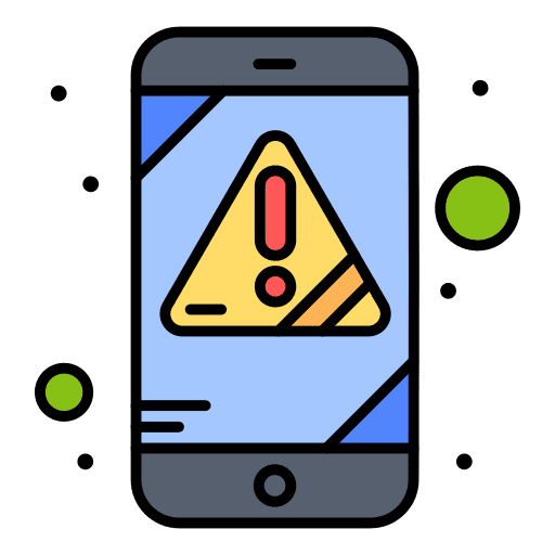 Alert warning technology smartphone icon Alert warning technology smartphone icon