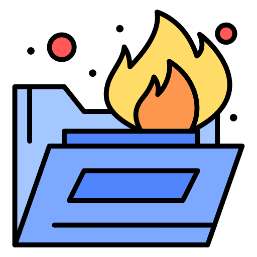 Folder archive folder flame icon