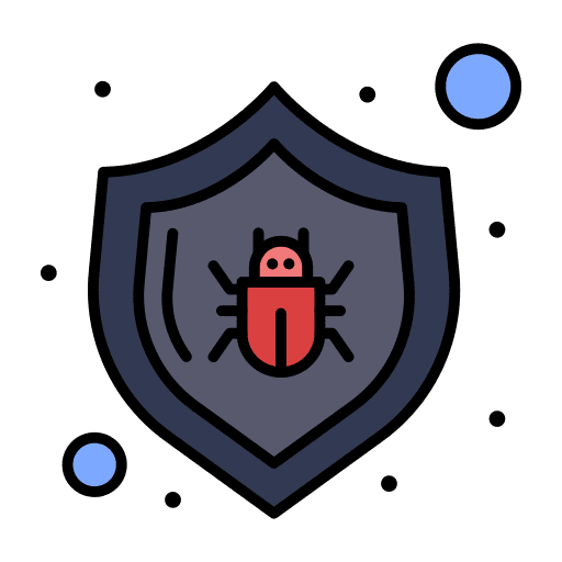 Shield security technology bug icon