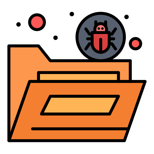 Folder bug malware files and folders icon Folder bug malware files and folders icon