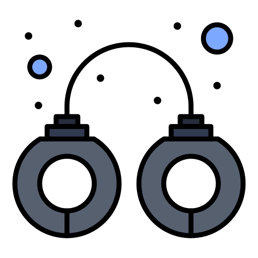 Handcuffs police shackle jail icon Handcuffs police shackle jail icon