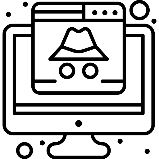 Cyber attack console hacking data icon