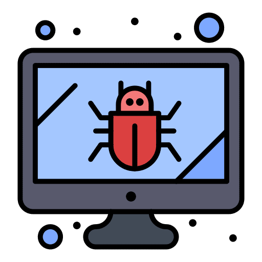 Monitor security virus malware icon Monitor security virus malware icon