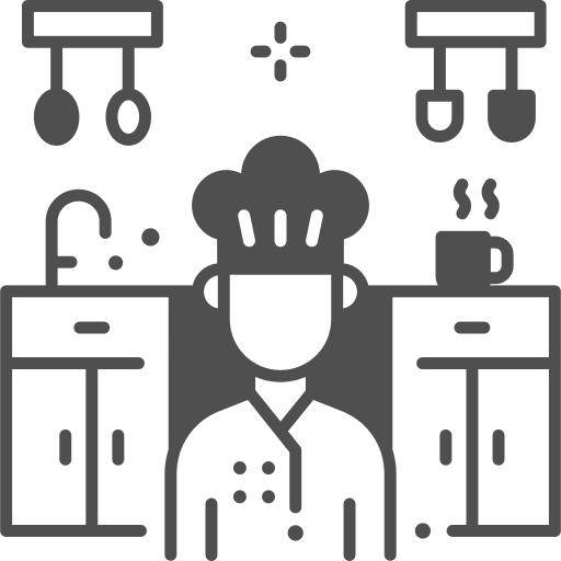 Chef fast food restaurant professions and jobs icon