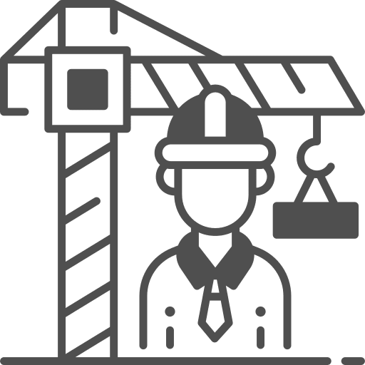 Engineer construction crane labor day icon