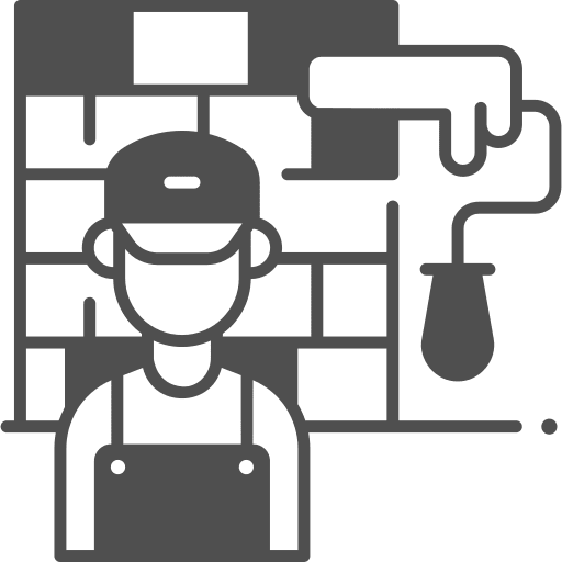 Painter labor day brick wall worker icon
