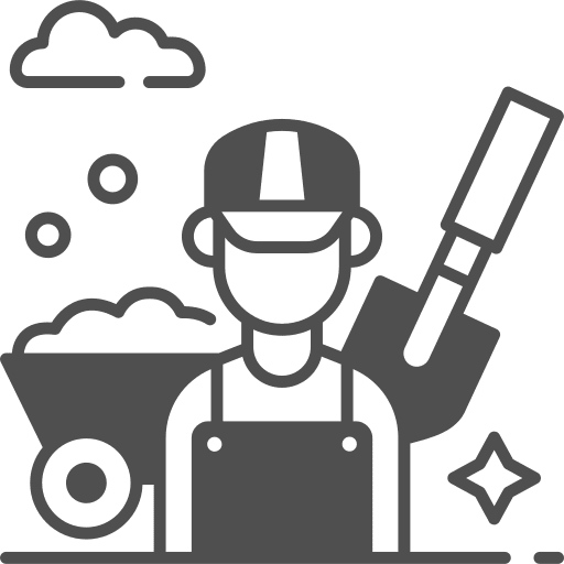 Worker professions and jobs worker cleaner icon