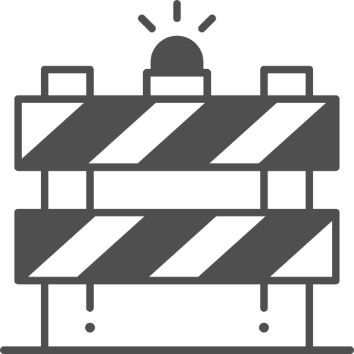 Barrier under construction warning sign no entry icon Barrier under construction warning sign no entry icon