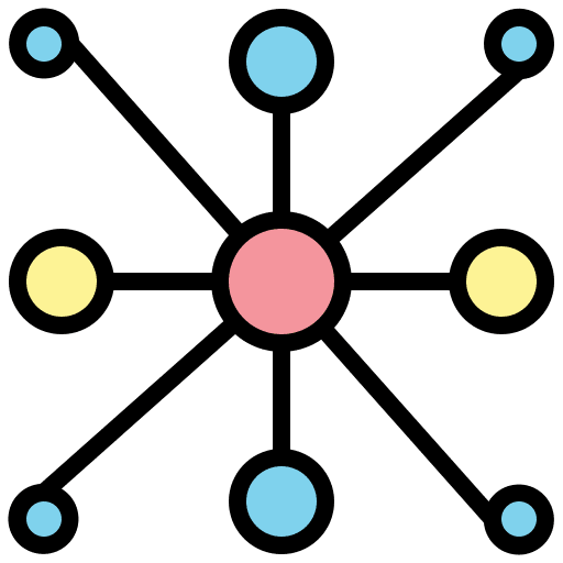 Network networking interface particle icon