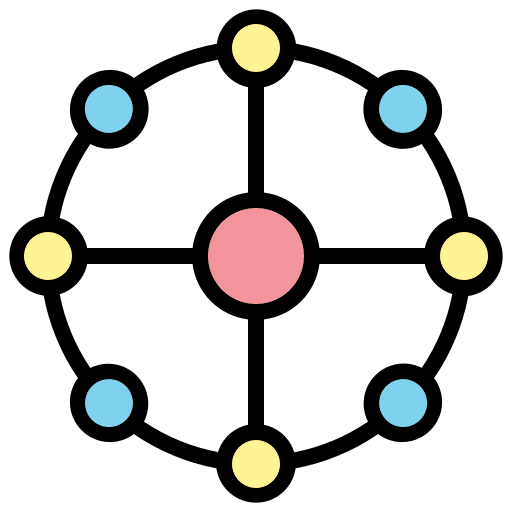 Network patterns particle interface icon