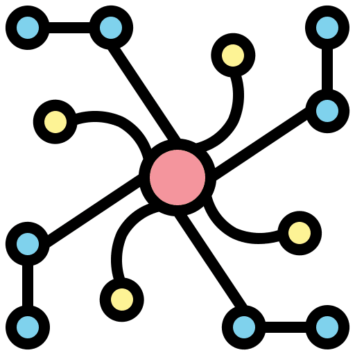 Network social network particle connector icon