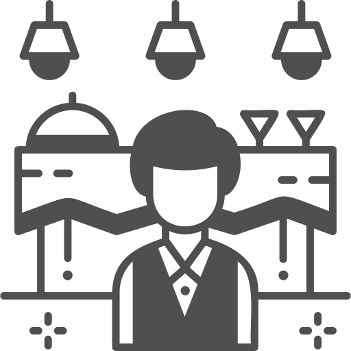 Waiter food service restaurant uniform icon Waiter food service restaurant uniform icon