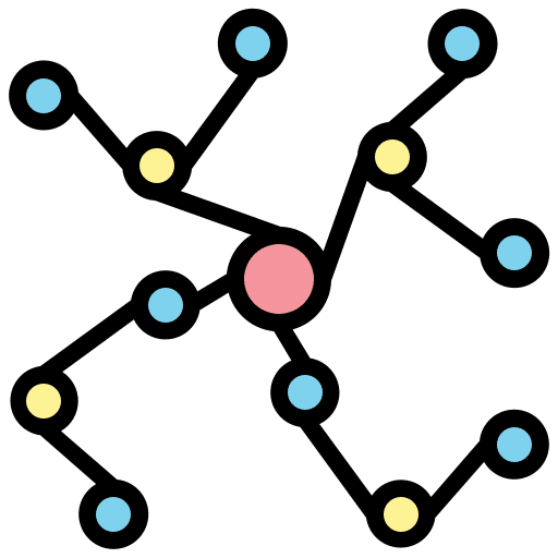 Network atom interface particle icon Network atom interface particle icon