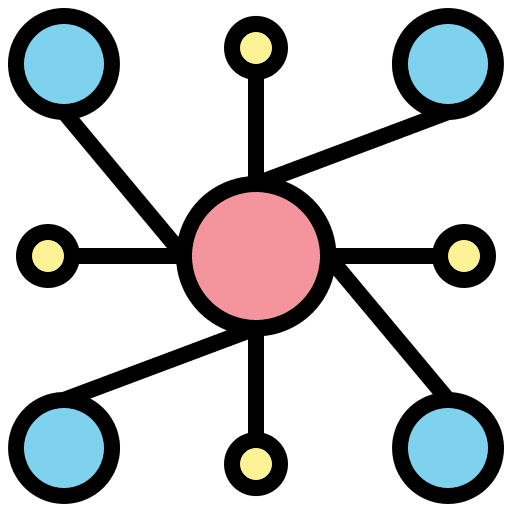 Network interface atom connector icon