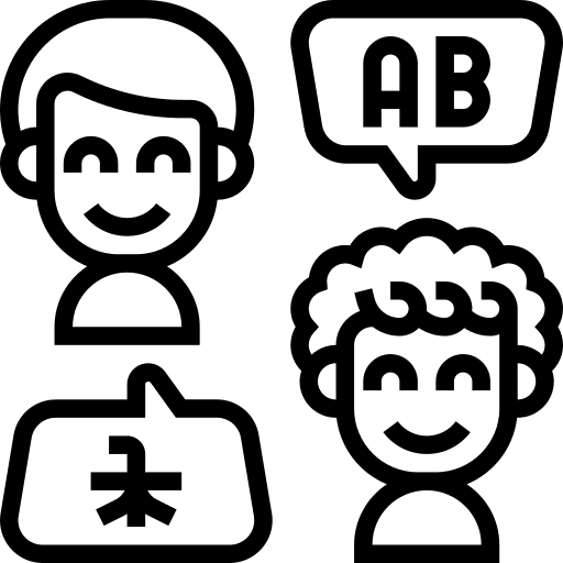Language education communication language icon