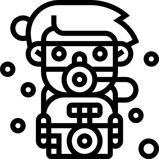 Camera sports and competition aquatic underwater camera icon
