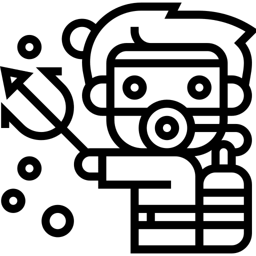Trident diver sports and competition sport icon