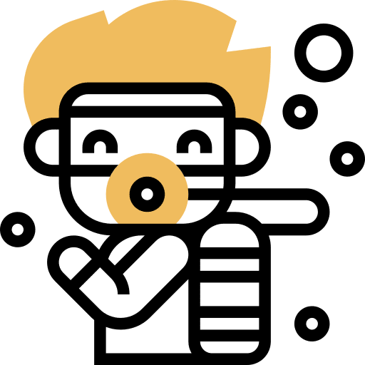 Oxygen tank diving diving glasses scuba dive icon