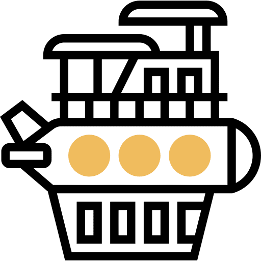 Submarine boat navigation automobile icon