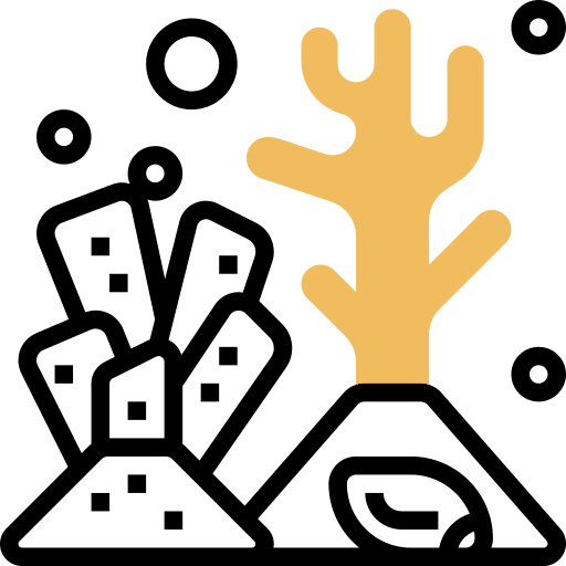 Coral reef underwater aquatic nature icon