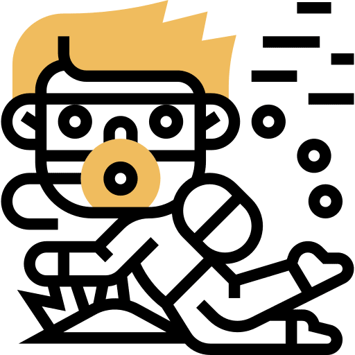 Scuba diving underwater people professions and jobs icon Scuba diving underwater people professions and jobs icon