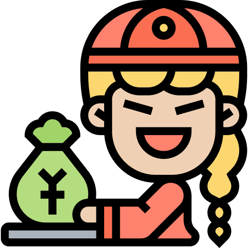 Money bag chinese new year girl traditional icon