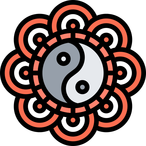Yin yang unity zen ying and yang icon