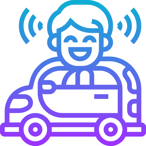 Driverless car self driving internet of things automatic icon