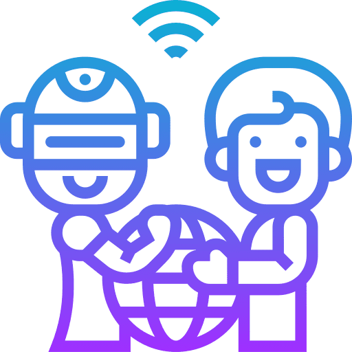 Human robot customer service human icon