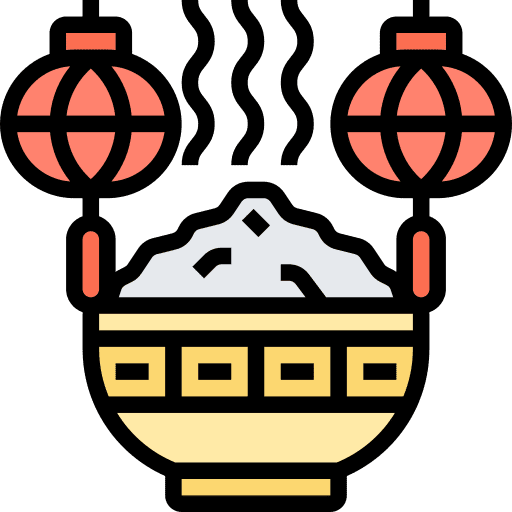 Rice bowl food and restaurant cultures asian icon Rice bowl food and restaurant cultures asian icon