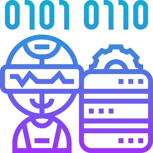 Data processing robot graph electronics icon Data processing robot graph electronics icon