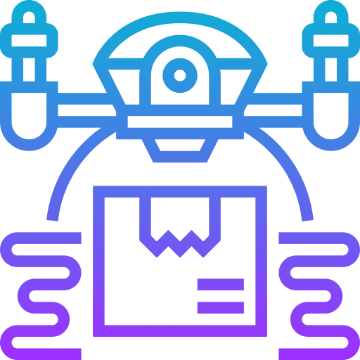 Drone movement shipping and delivery aircraft carrier icon Drone movement shipping and delivery aircraft carrier icon