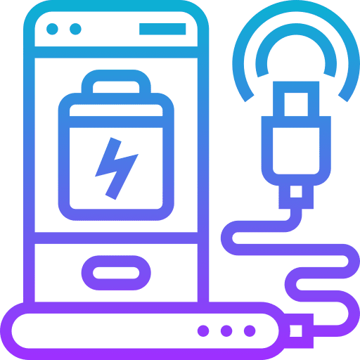 Wireless charging battery smartphone wireless charger icon Wireless charging battery smartphone wireless charger icon