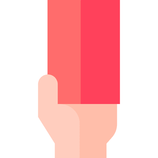 Red card red card hand penalty card icon