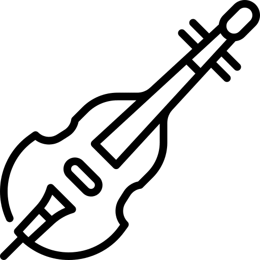 Double bass orchestra music and multimedia musical instrument icon